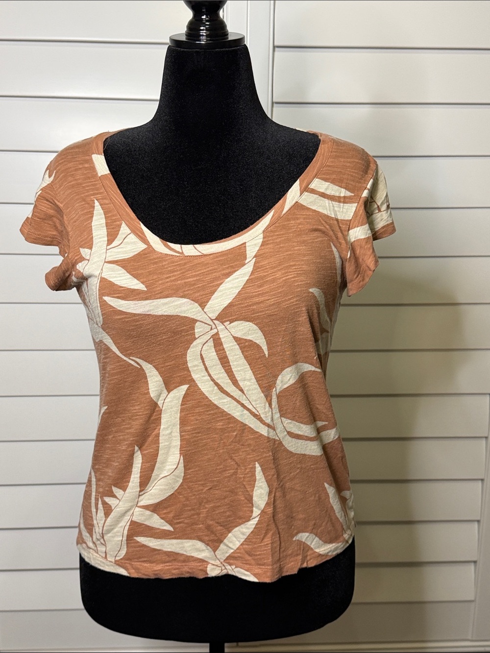Sanctuary Rust Tee with Cream Botanical Print